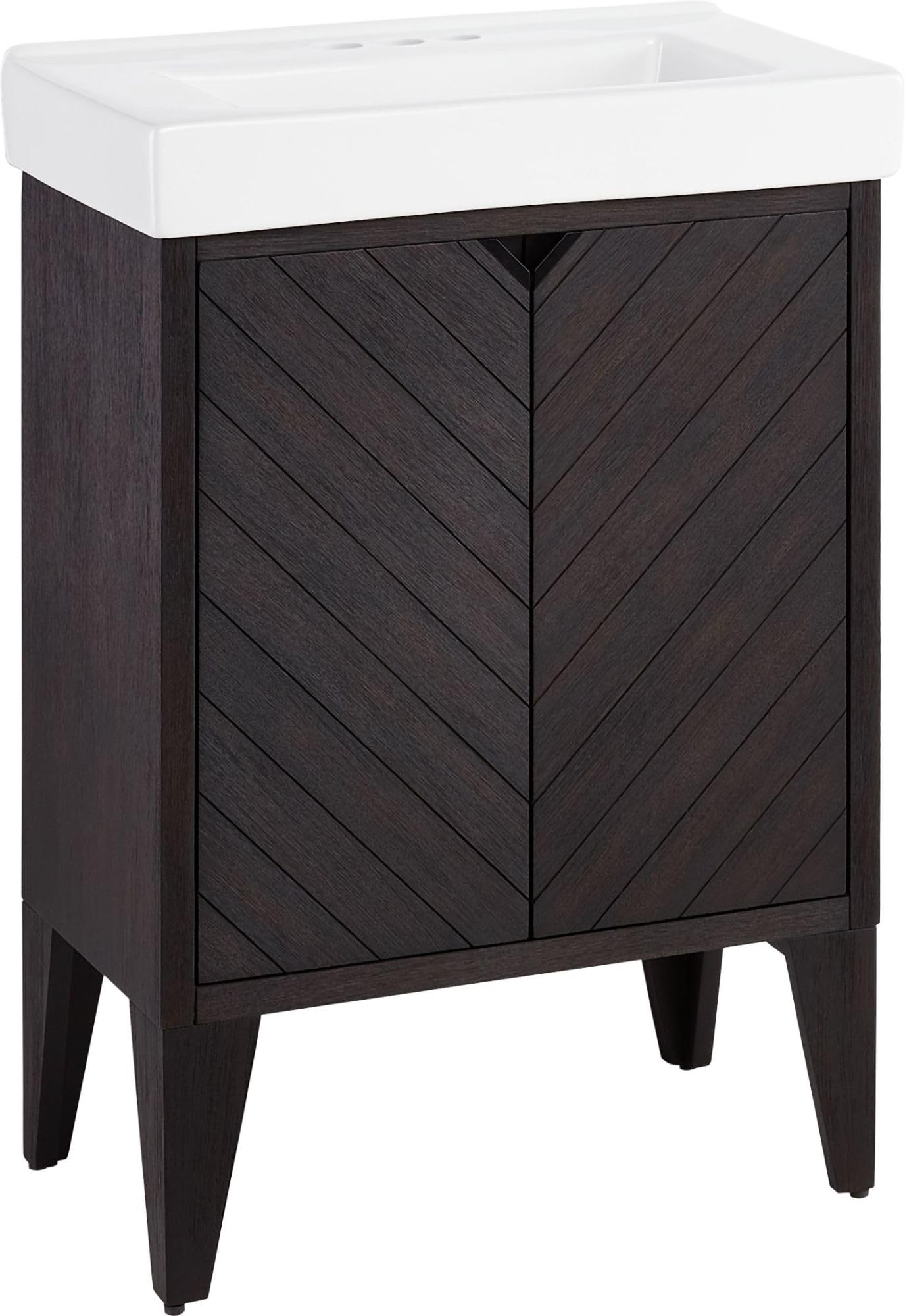 24" Fircrest Oak Vanity with Integrated Sink