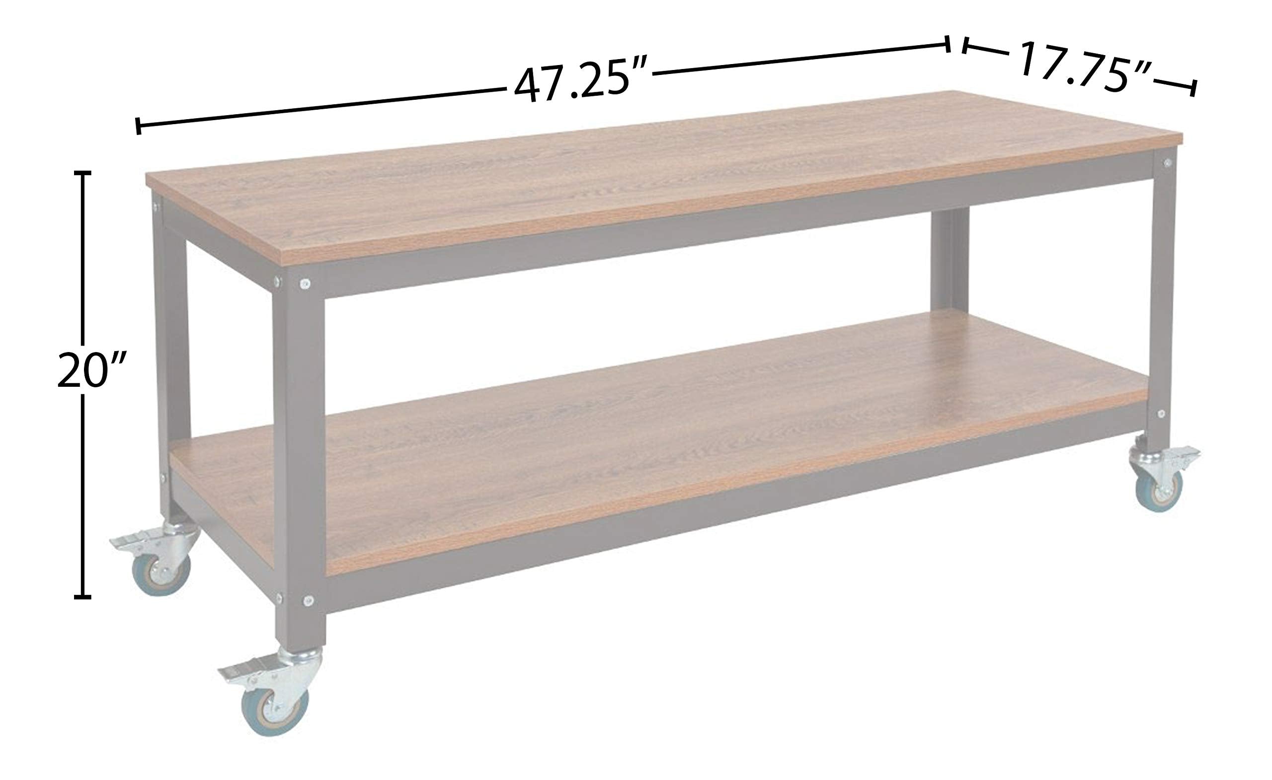 Industrial TV Stand with Wheels