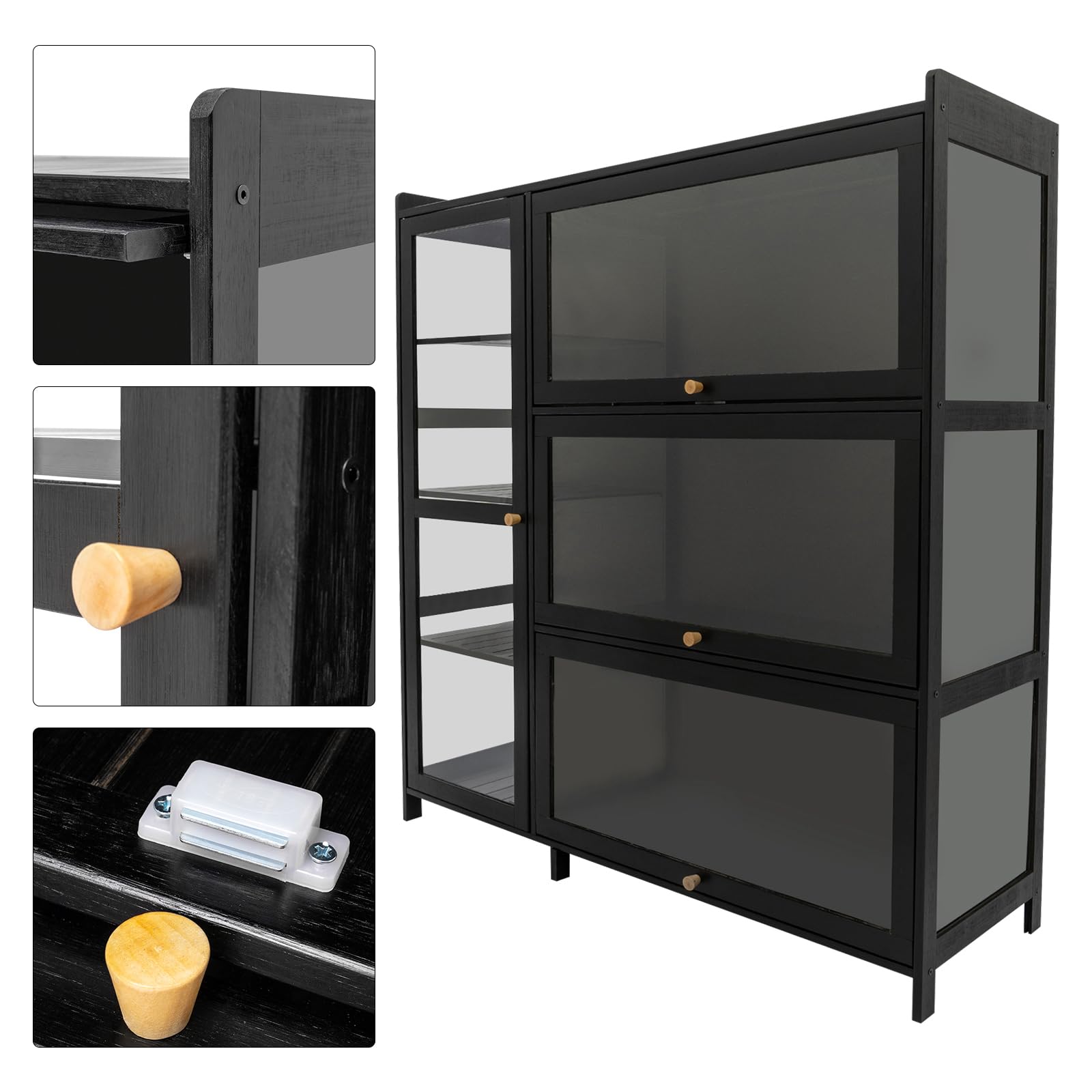 Display Storage Cabinet with Glass Door