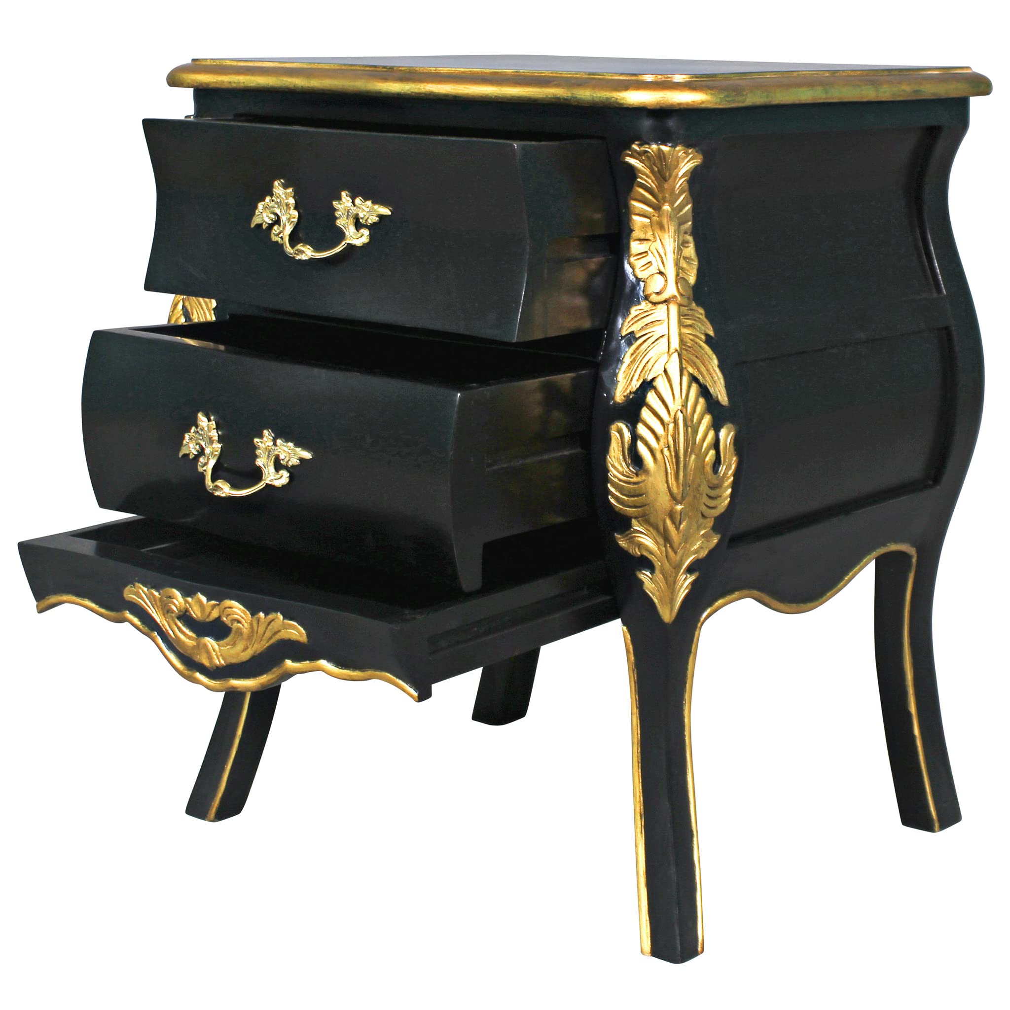 Rococo Bombe Nightstand with Secret Drawer