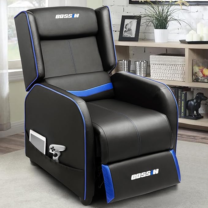 Gaming Recliner Chair with Adjustable Backrest and Footrest