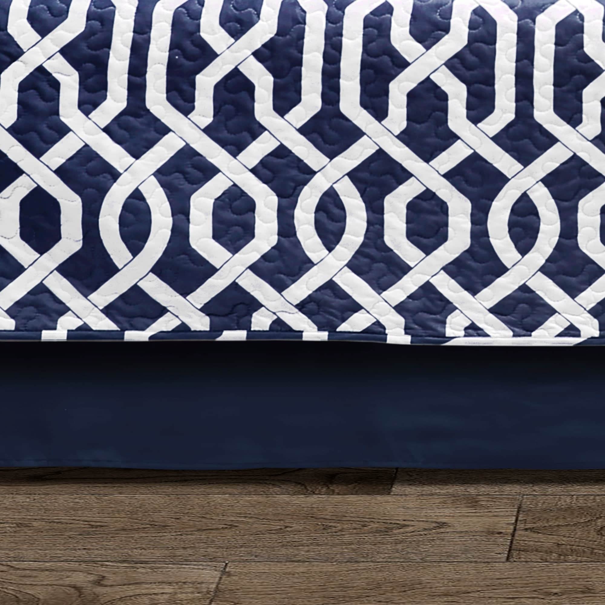 Edward Trellis Daybed Cover Set Navy White 6 Piece
