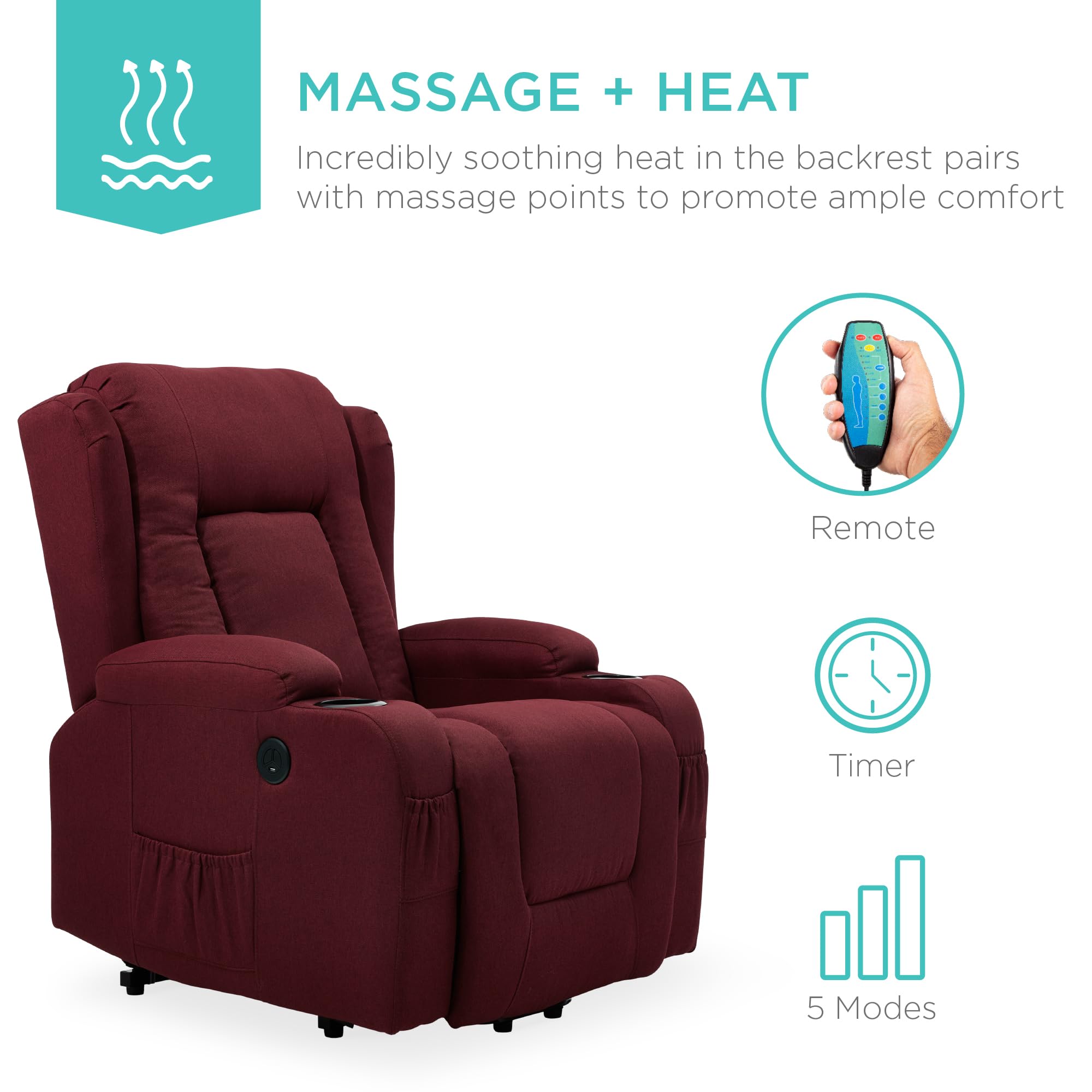 Power Lift Recliner with Massage and Heat