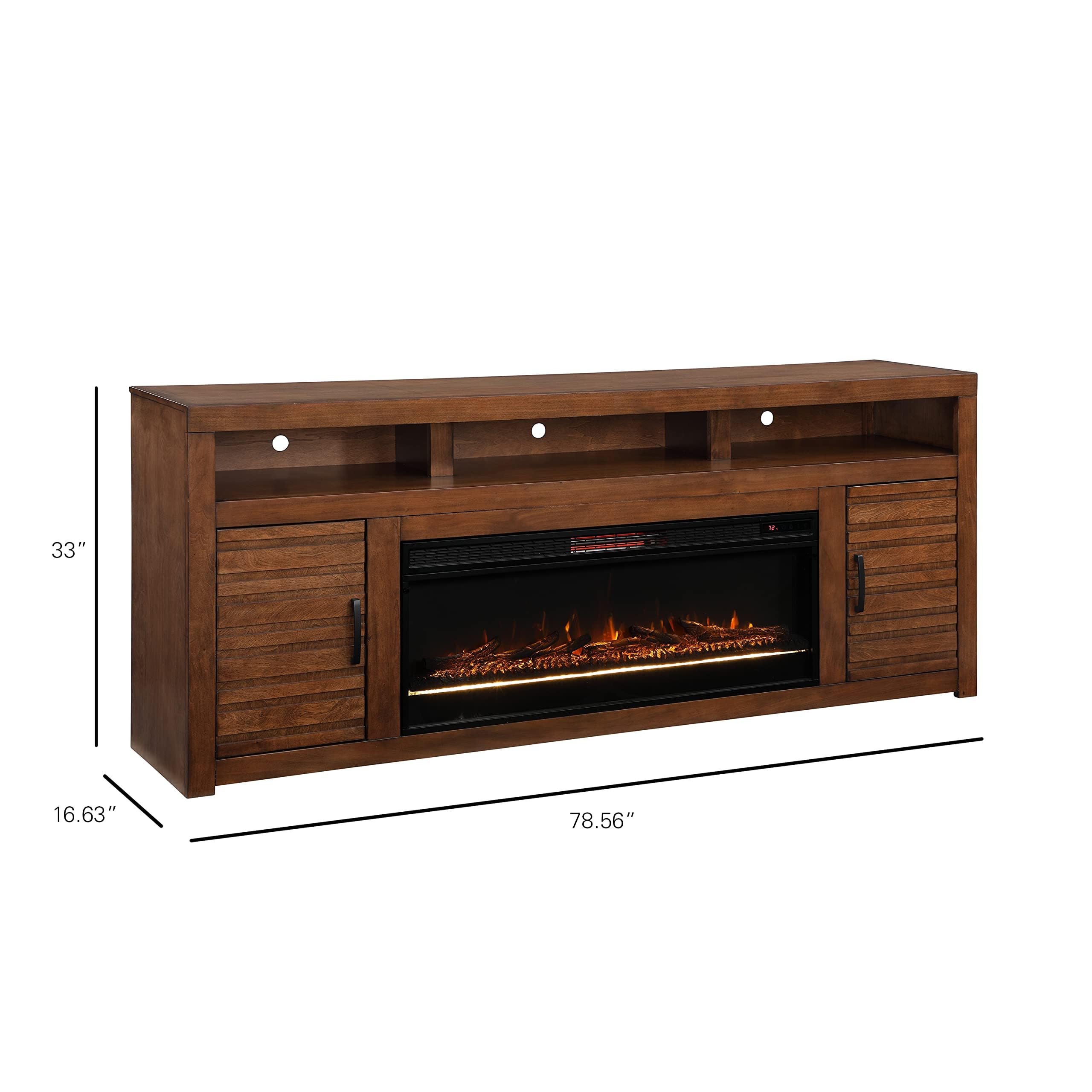 78" Electric Fireplace TV Stand with Storage