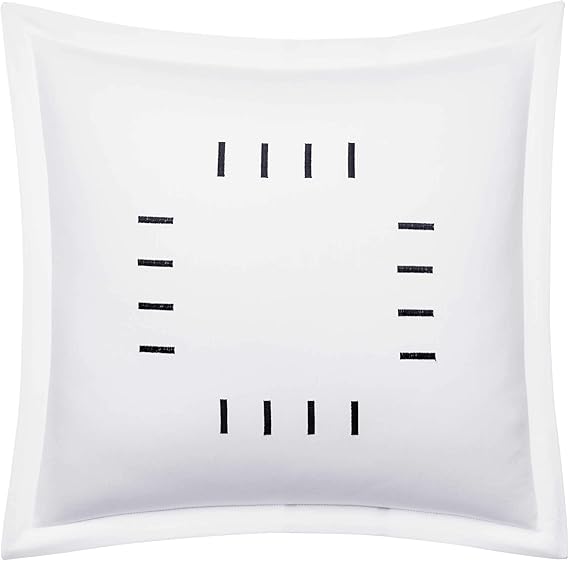 King Comforter Set - Zig Zag White/Black Cotton Sateen