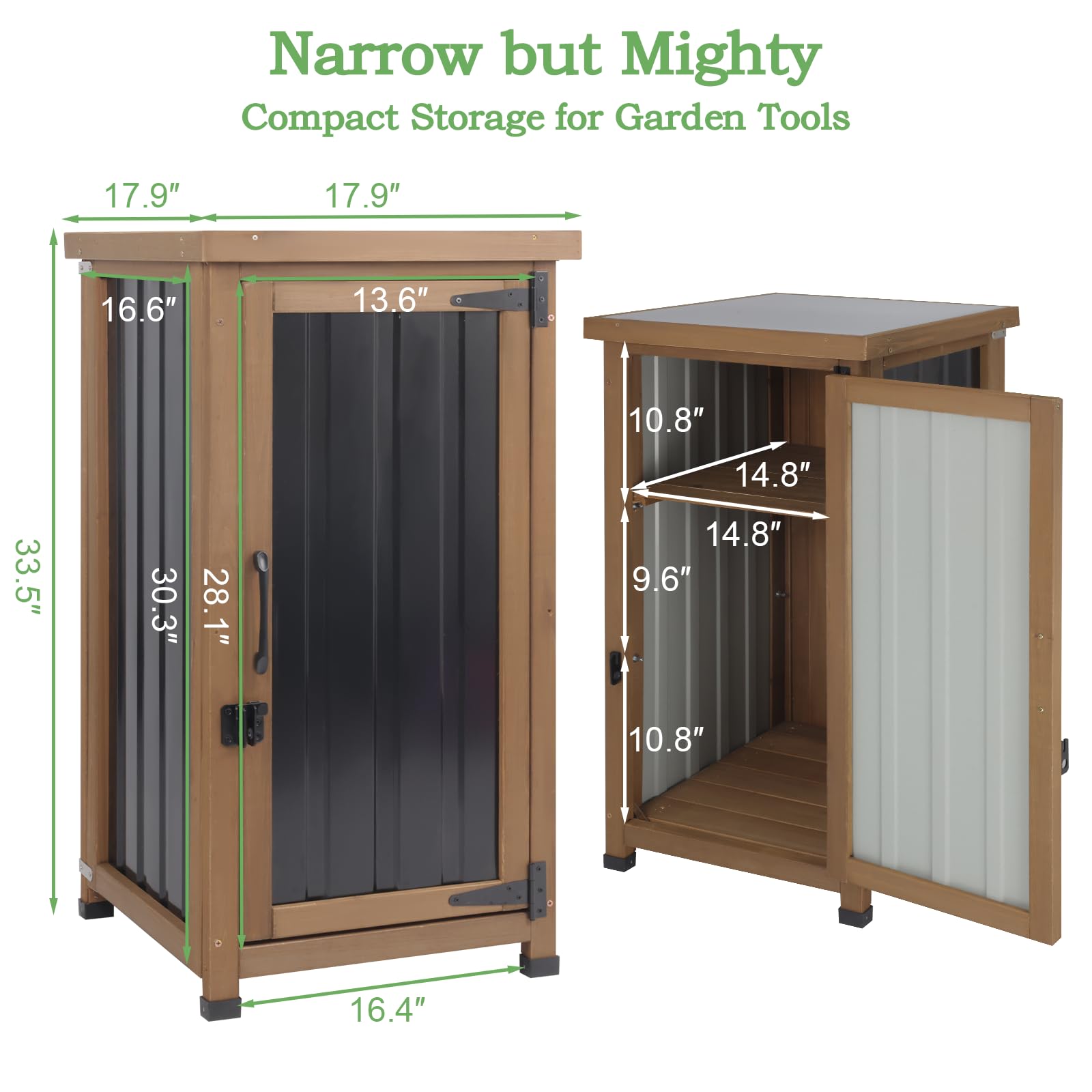 Waterproof Outdoor Storage Cabinet with Metal Top