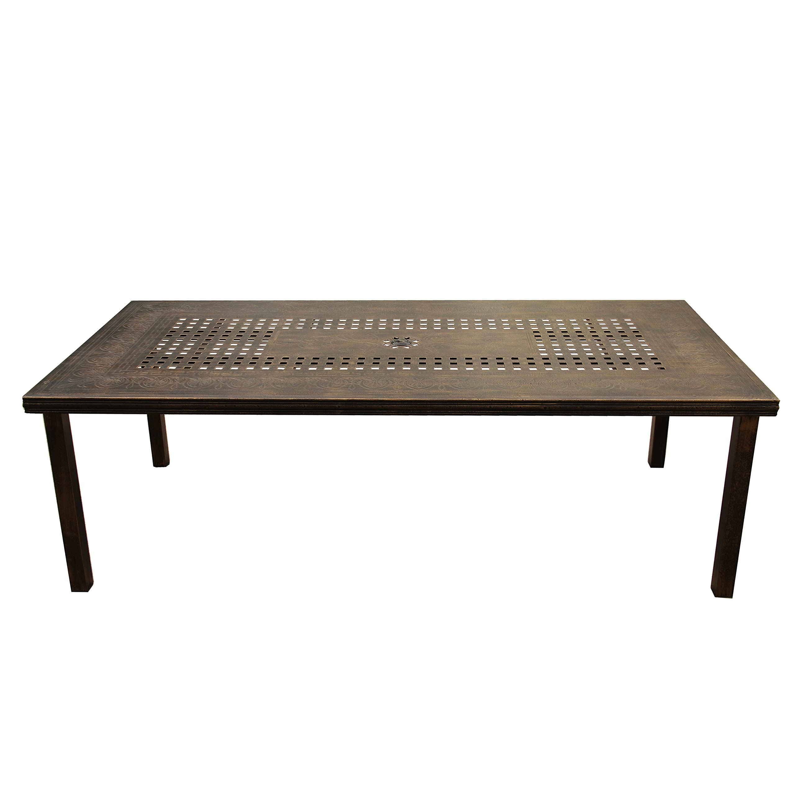 Modern Outdoor Mesh Lattice Aluminum Patio Dining Set