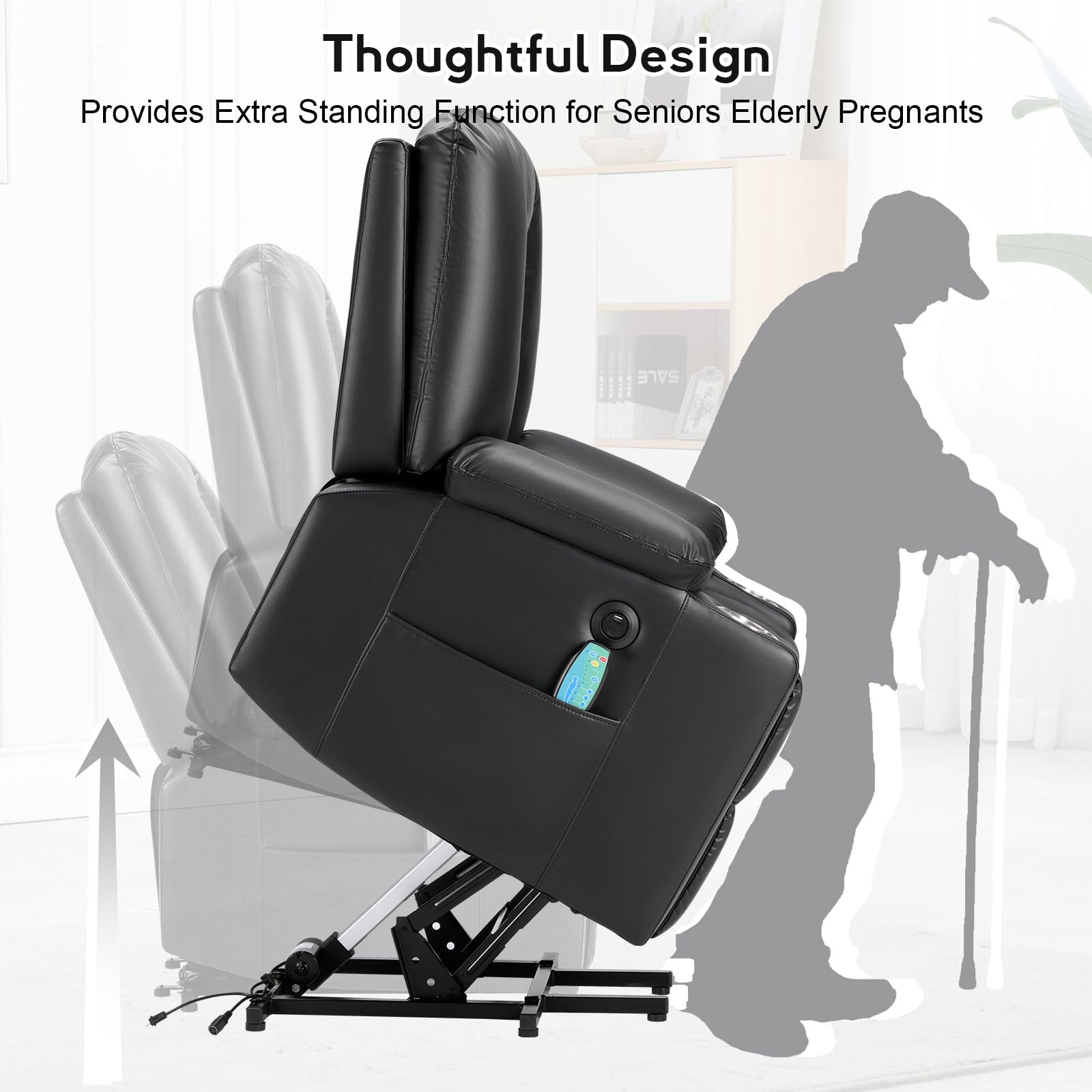 Power Lift Recliner Chair with Heat and Massage