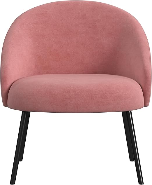 Upholstered Modern Accent Chair - Taupe Velvet