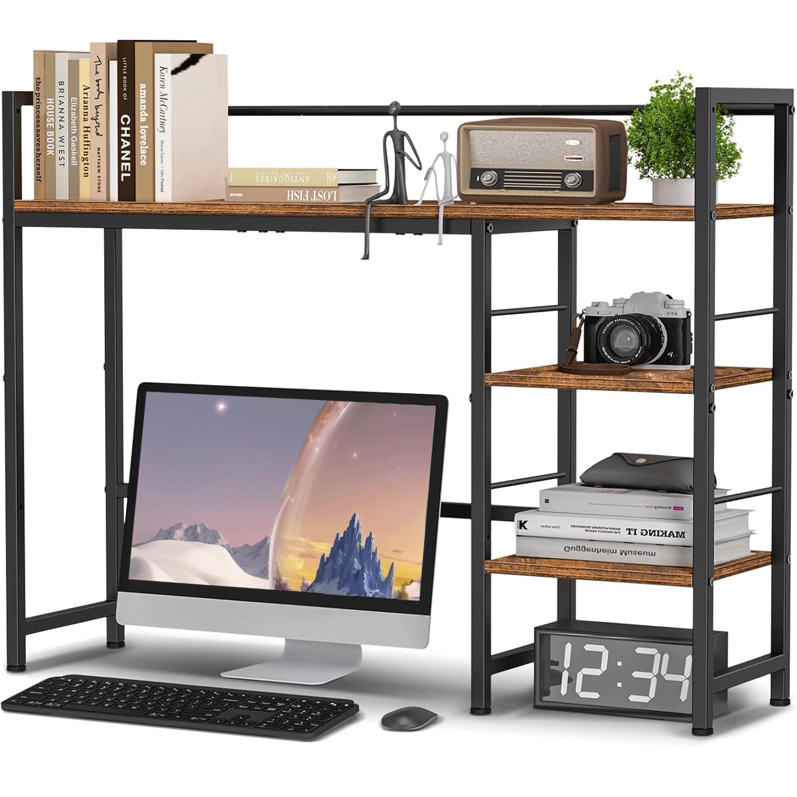 38.5 Inch Desk Hutch with 3-Tier Storage Organizer