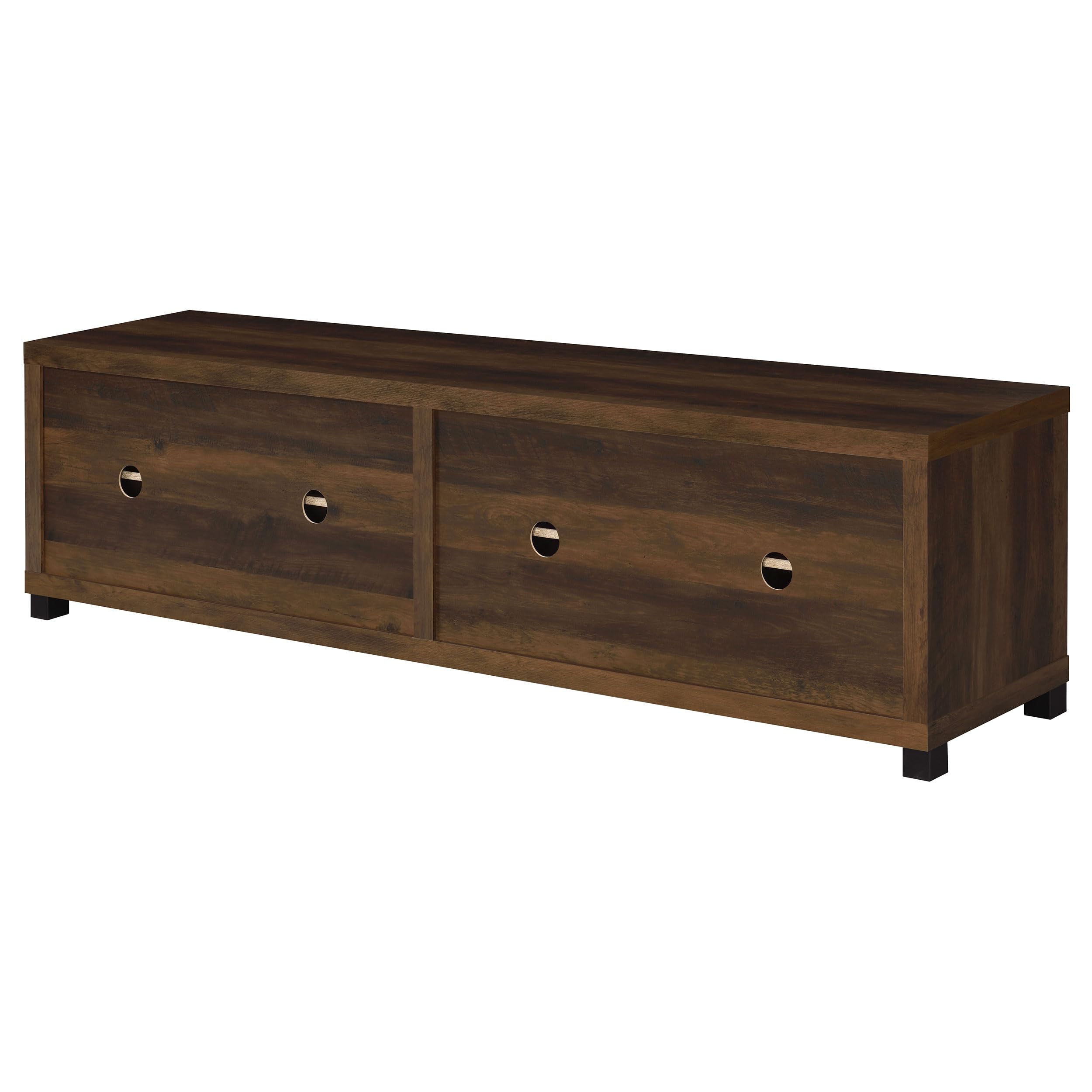79" TV Stand with Glass Doors and Adjustable Shelves