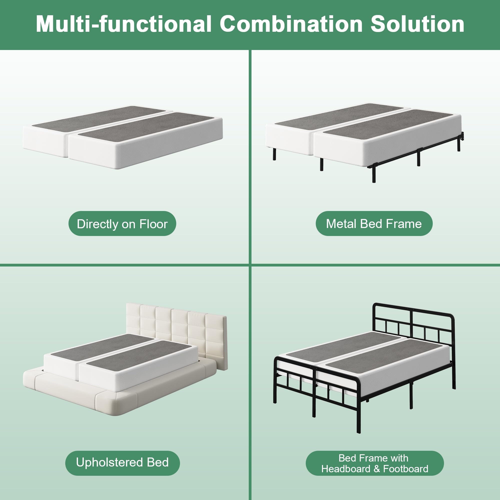 Split Queen Box Spring 9 Inch Heavy Duty Metal