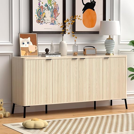 63" Fluted Sideboard Cabinet with Storage