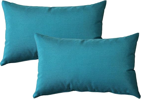 Sunbrella Indoor Outdoor Throw Pillows 12x20 Rectangular 2-Pack Black