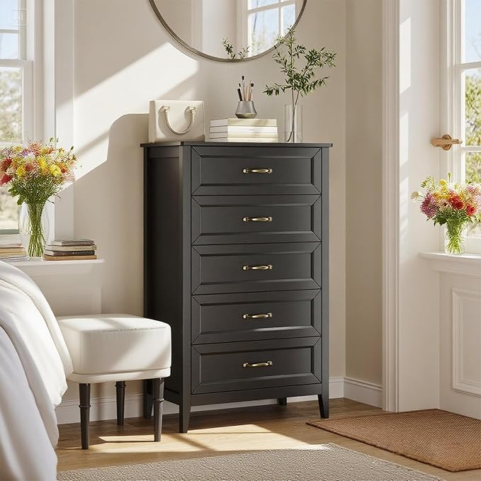 5 Drawer Wood Chest of Drawers