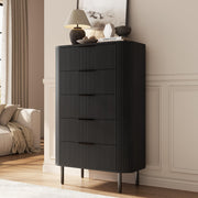 Fluted Dresser with 5 Drawers