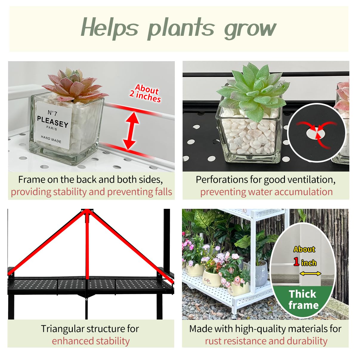 4-Tier Foldable Plant Stand with Wheels