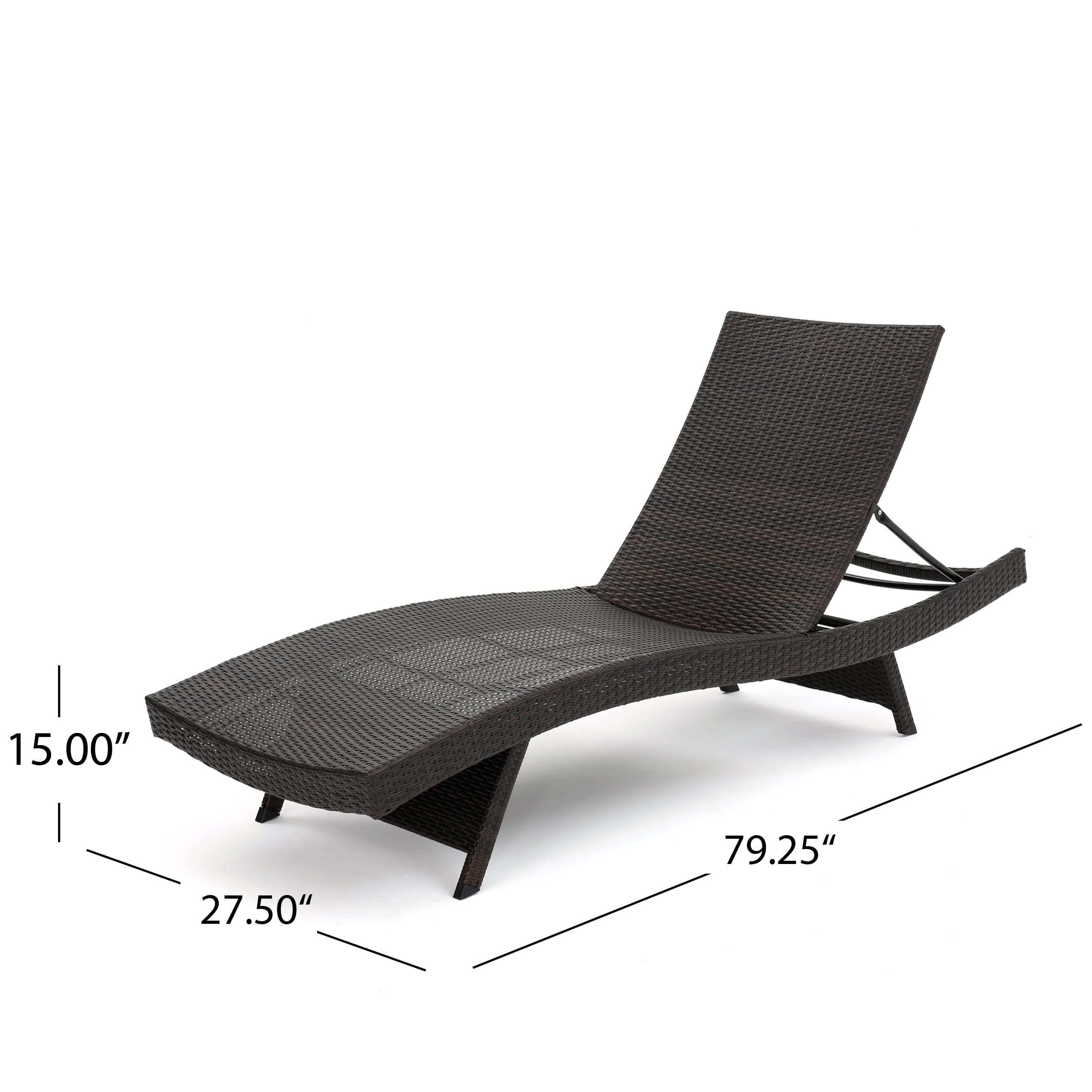 Outdoor Wicker Chaise Lounge Chairs Set of 2