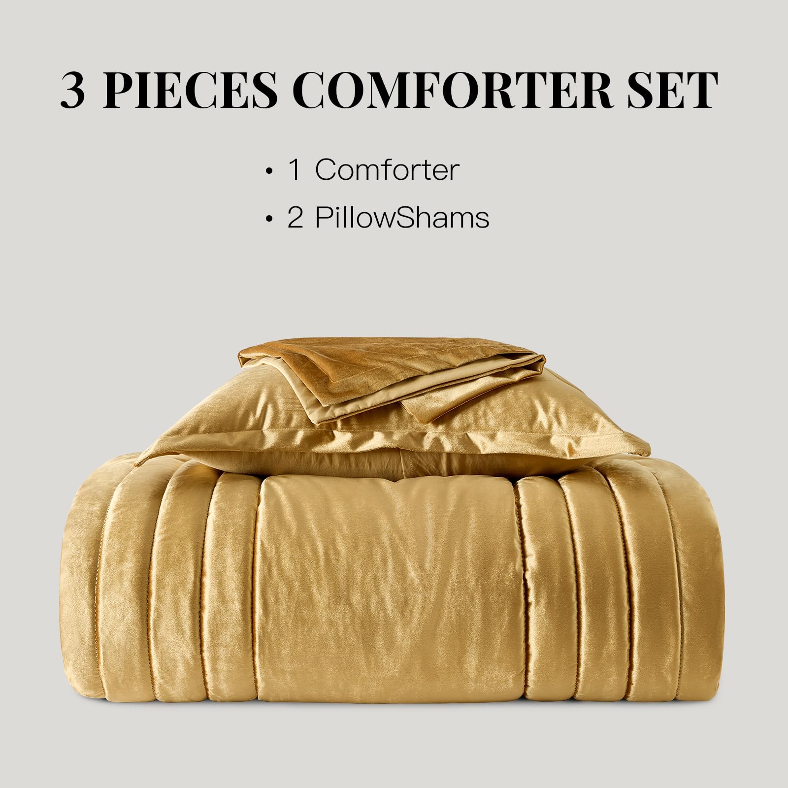 Gold Velvet King Comforter Set