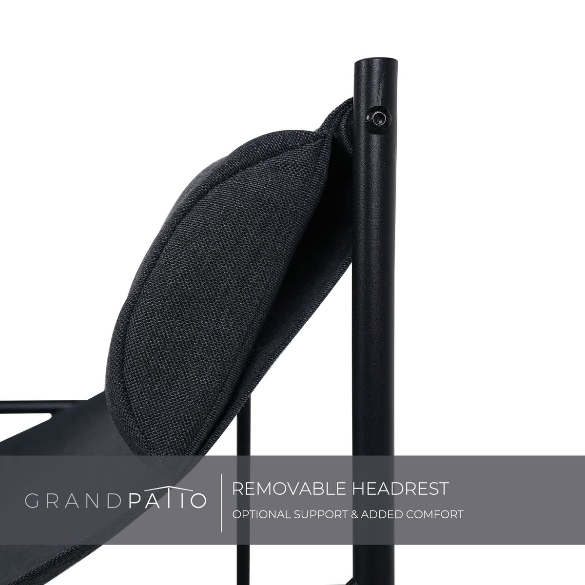 Outdoor Modern Sling Lounge Chair with Removable Headrest