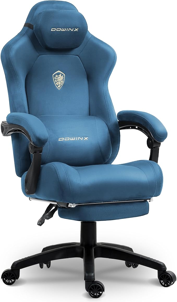 Gaming Chair with Footrest and Massage