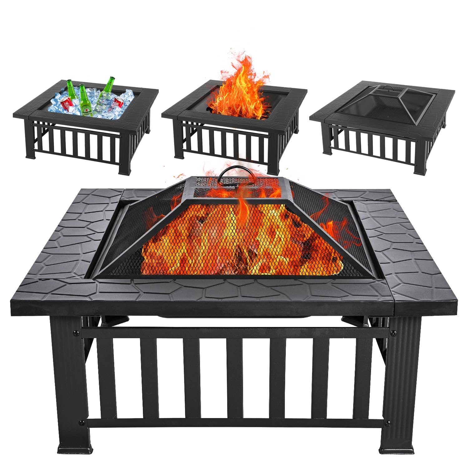 36 Inch Square Fire Pit Table