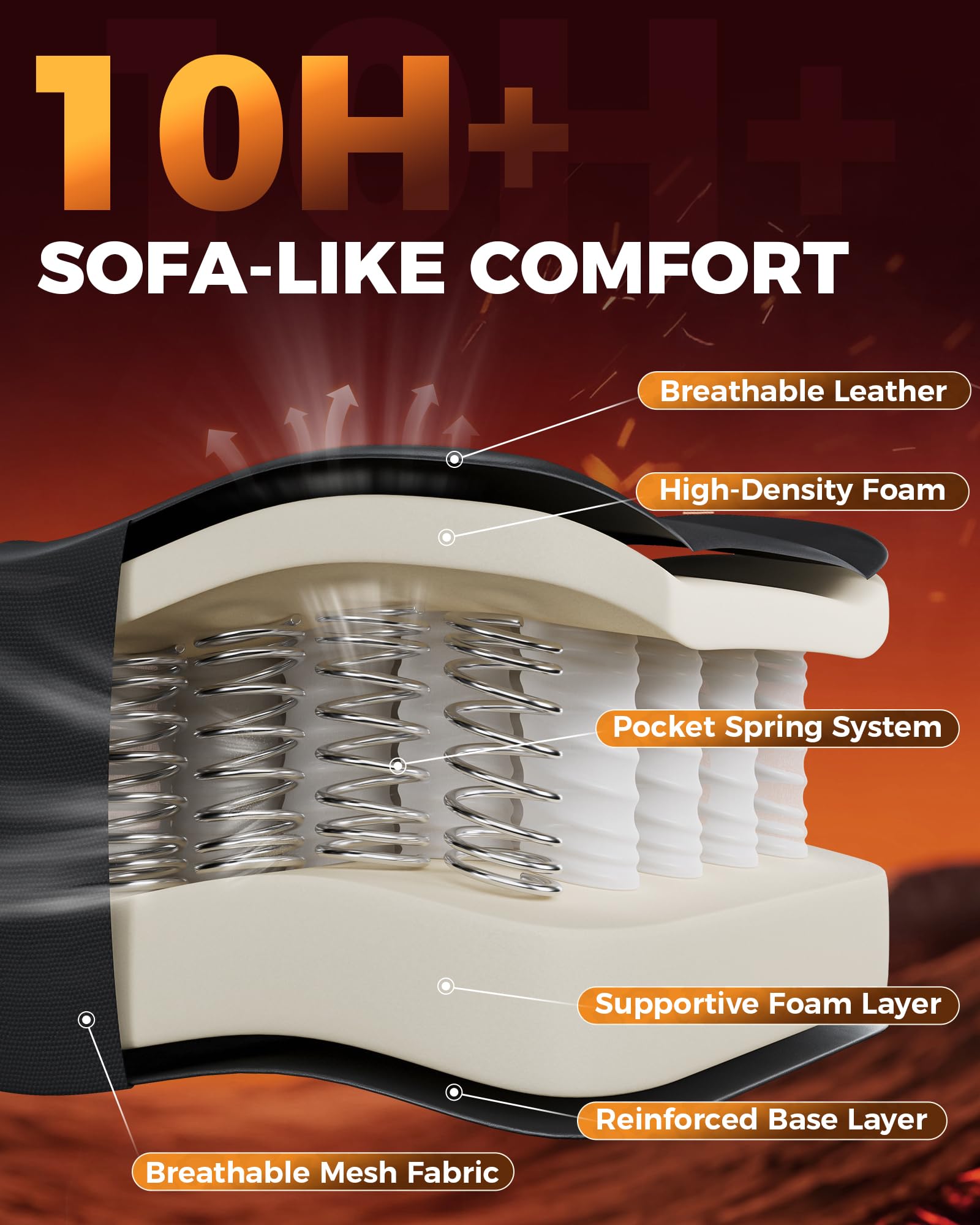 Big and Tall Gaming Chair with Footrest
