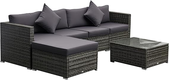 6 Piece Outdoor Wicker Sectional Sofa Set