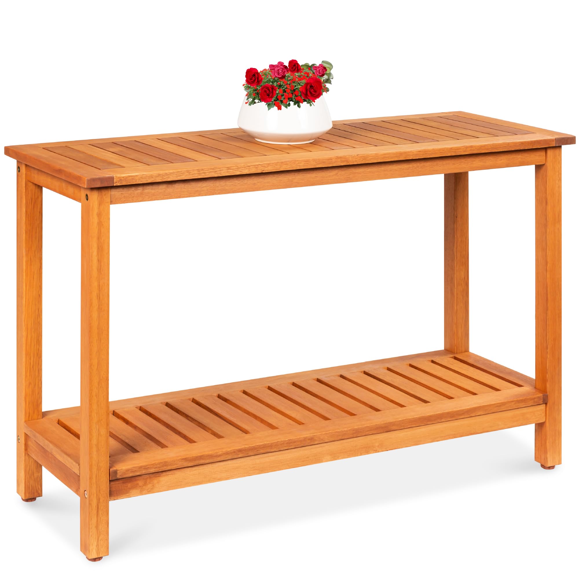 48in Eucalyptus Console Table Indoor Outdoor Storage