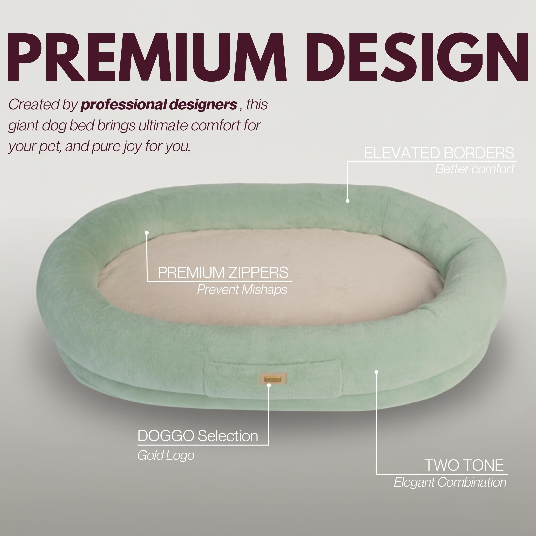 Human Dog Bed Extra Large Cozy Lounger with Plush Fabric & Egg Crate Foam