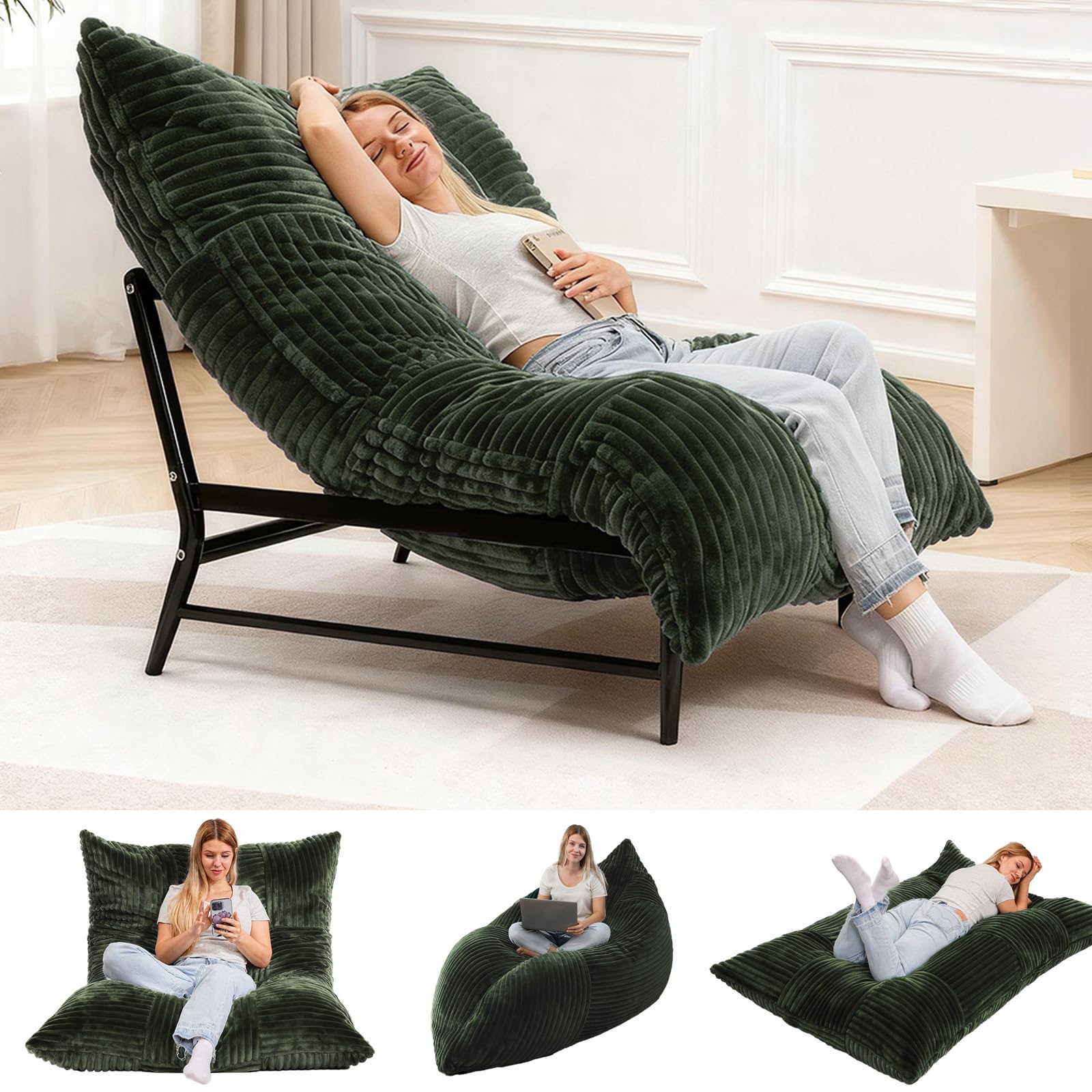 Oversized 4-in-1 Convertible Lounge Chair