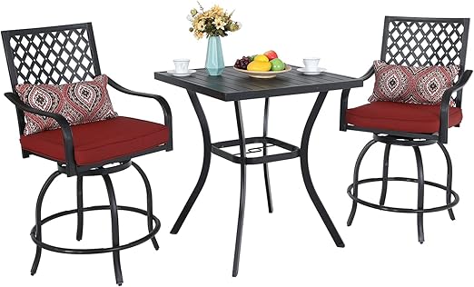 Swivel Rattan Bar Stool Set of 4
