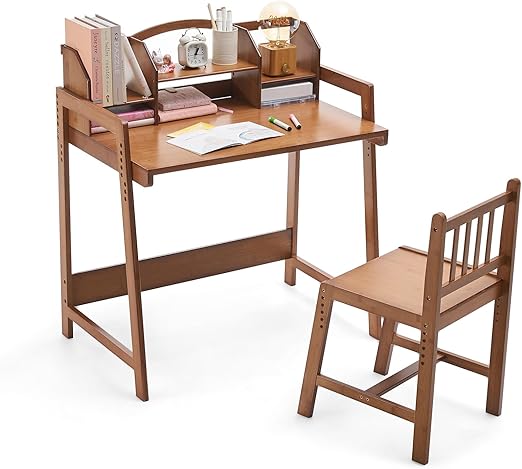 Kids Desk and Chair Set - Adjustable Height Study Desk