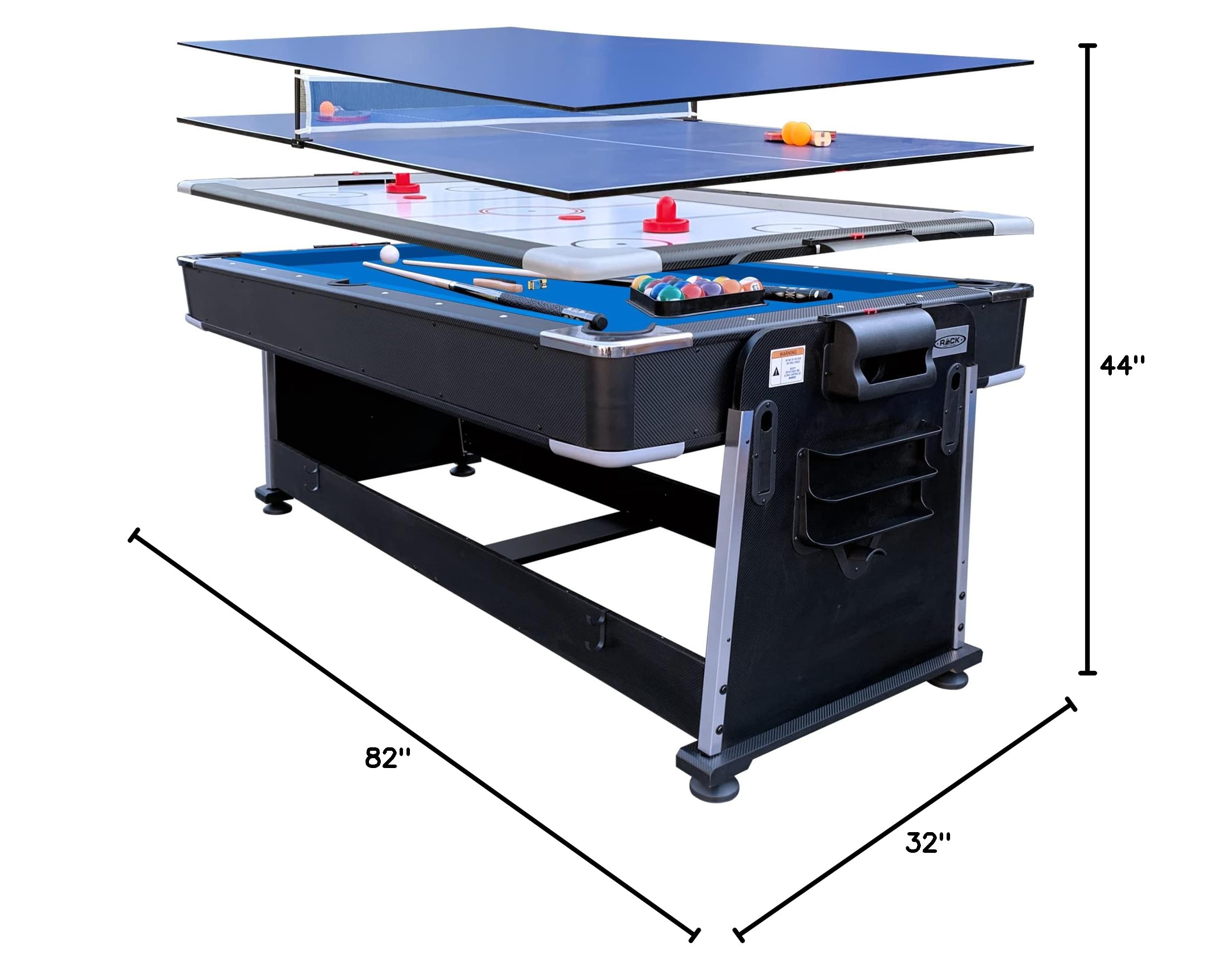 7-Foot 3-in-1 Multi-Game Swivel Table
