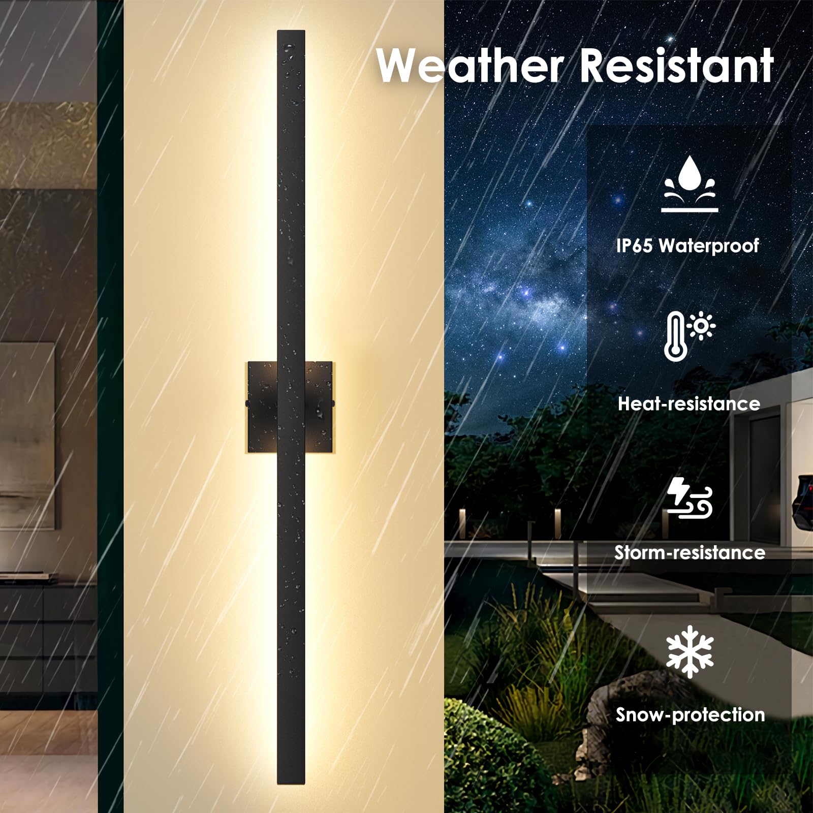 39-Inch Modern LED Outdoor Wall Lights