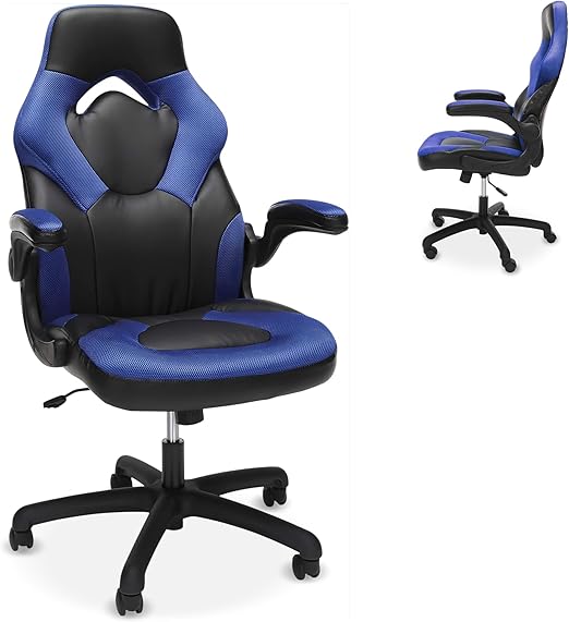 Ergonomic Gaming Chair with Lumbar Support and Flip-Up Arms