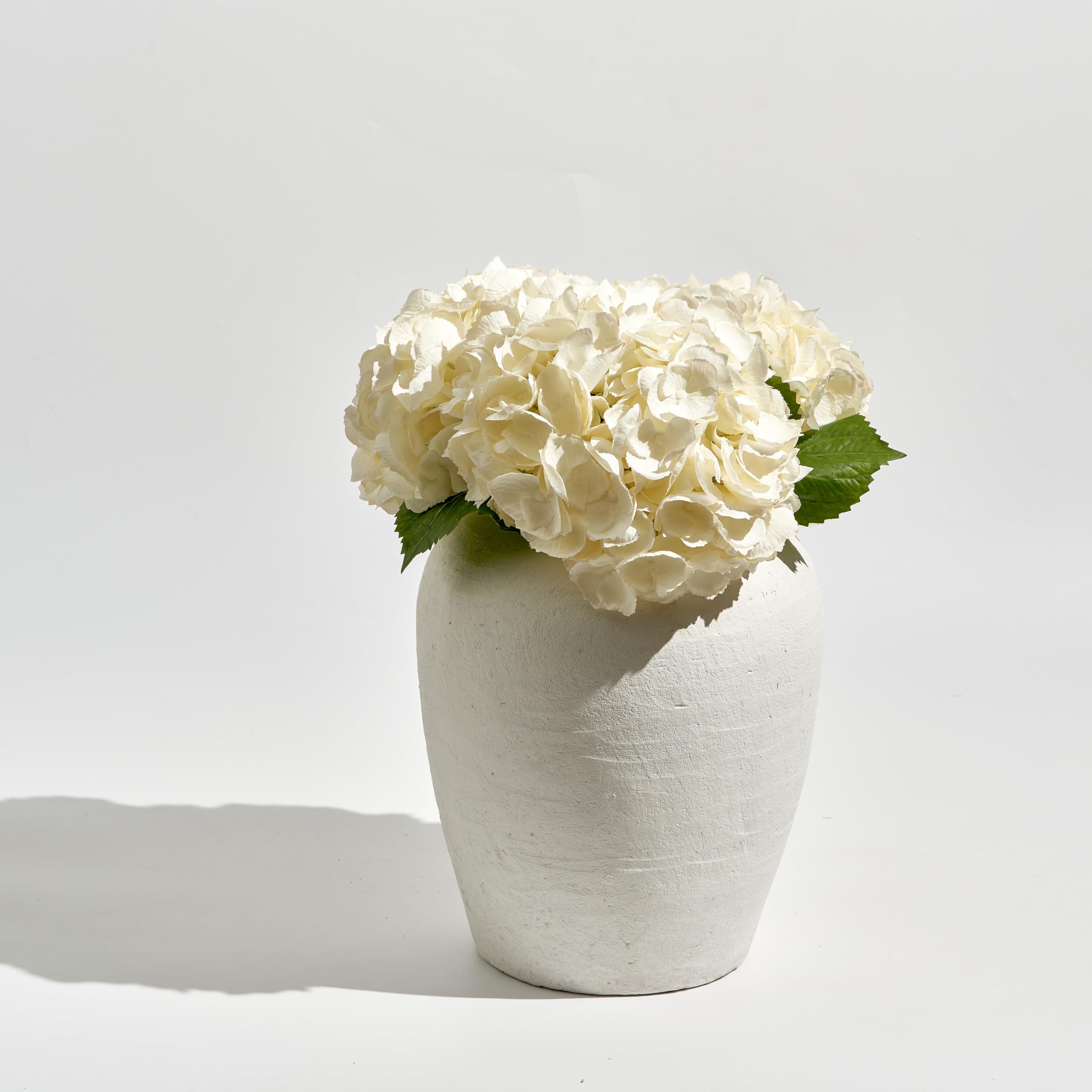 White Ceramic Large Vase 11" Tall Zen Style