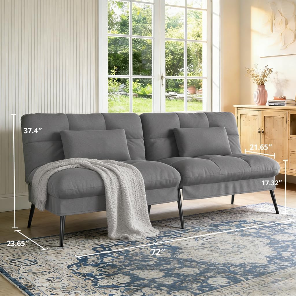 72" Convertible Futon Sofa Bed