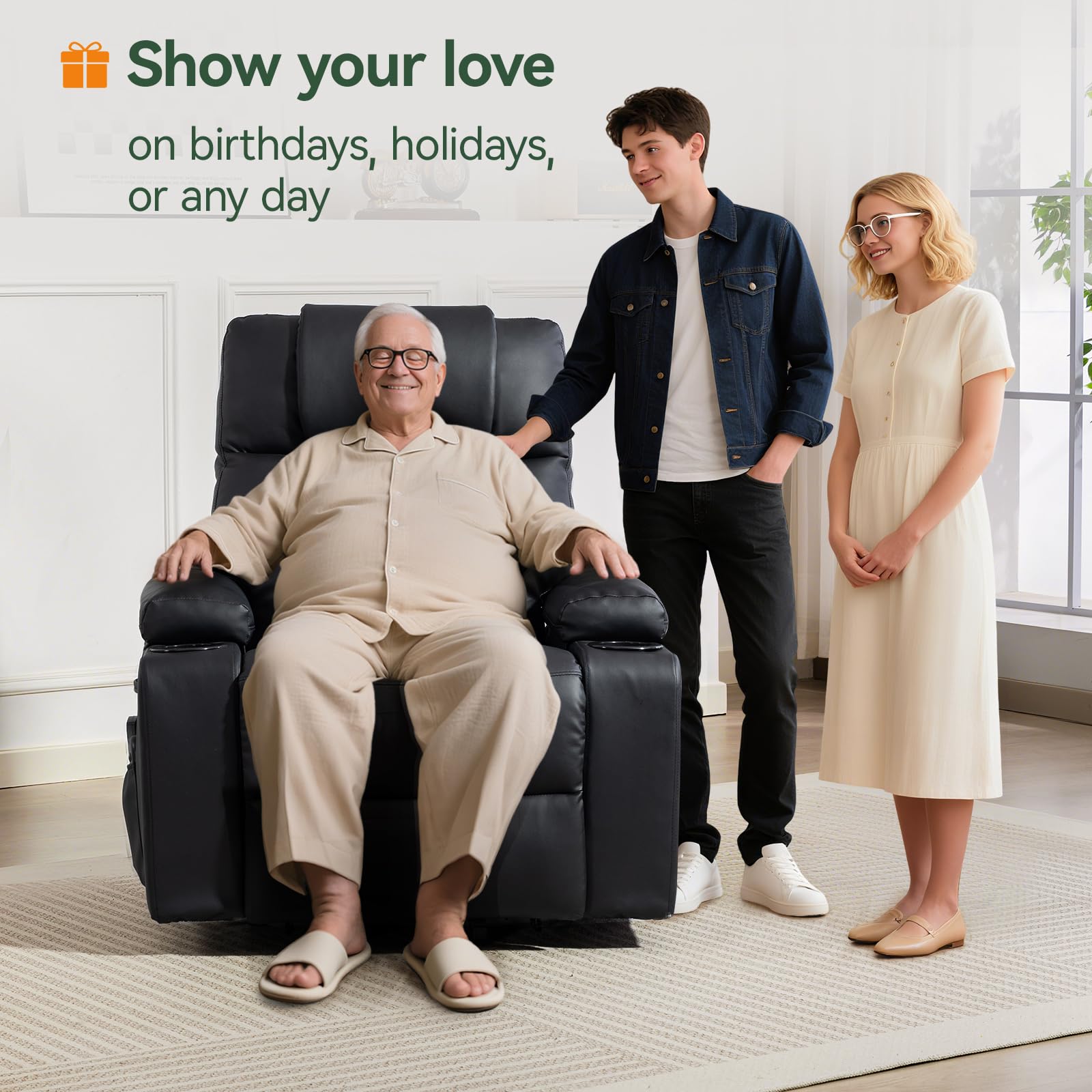 Electric Power Lift Recliner with Heat and Massage