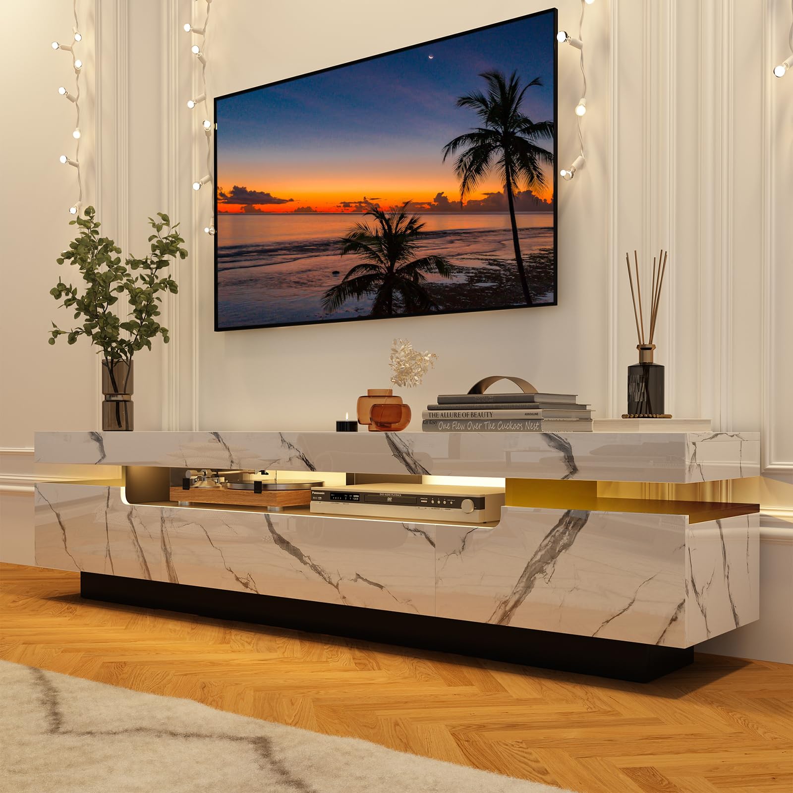 70 Inch LED TV Stand with RGB Lighting