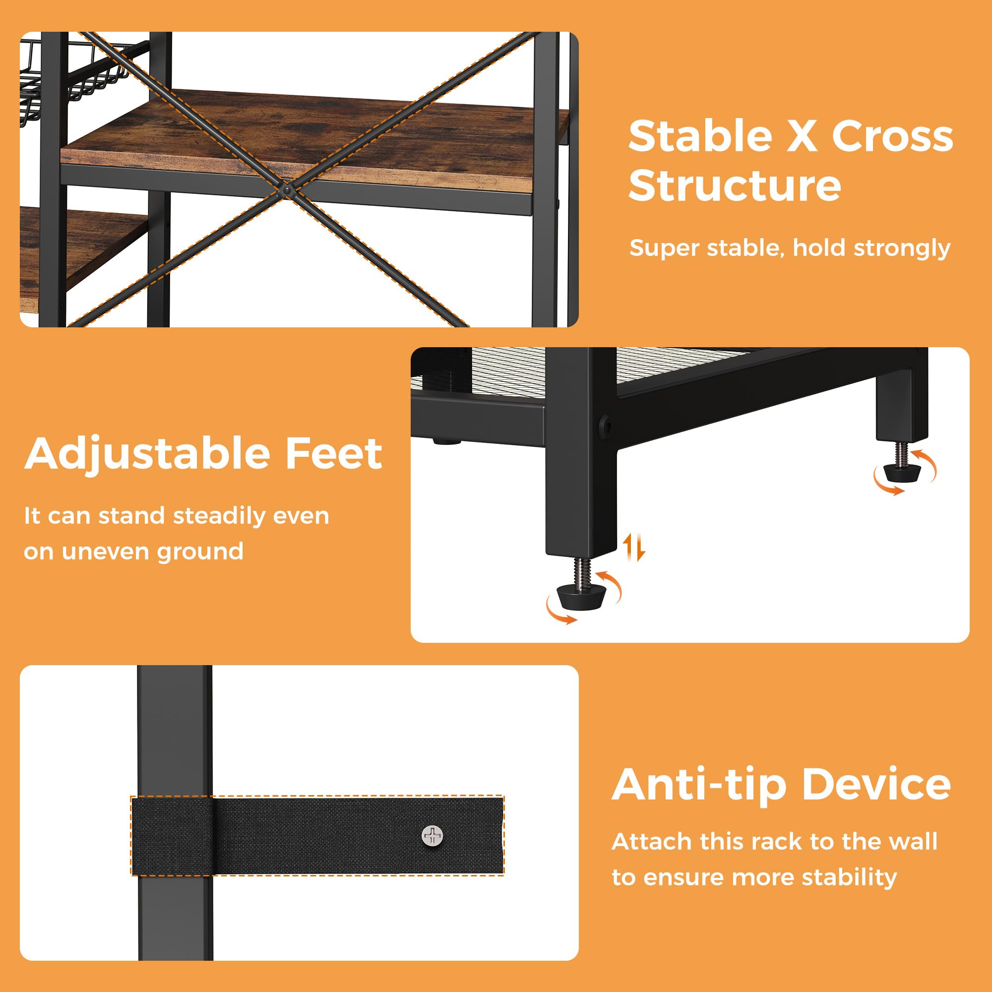 7-Tier Baker's Rack with Power Outlet