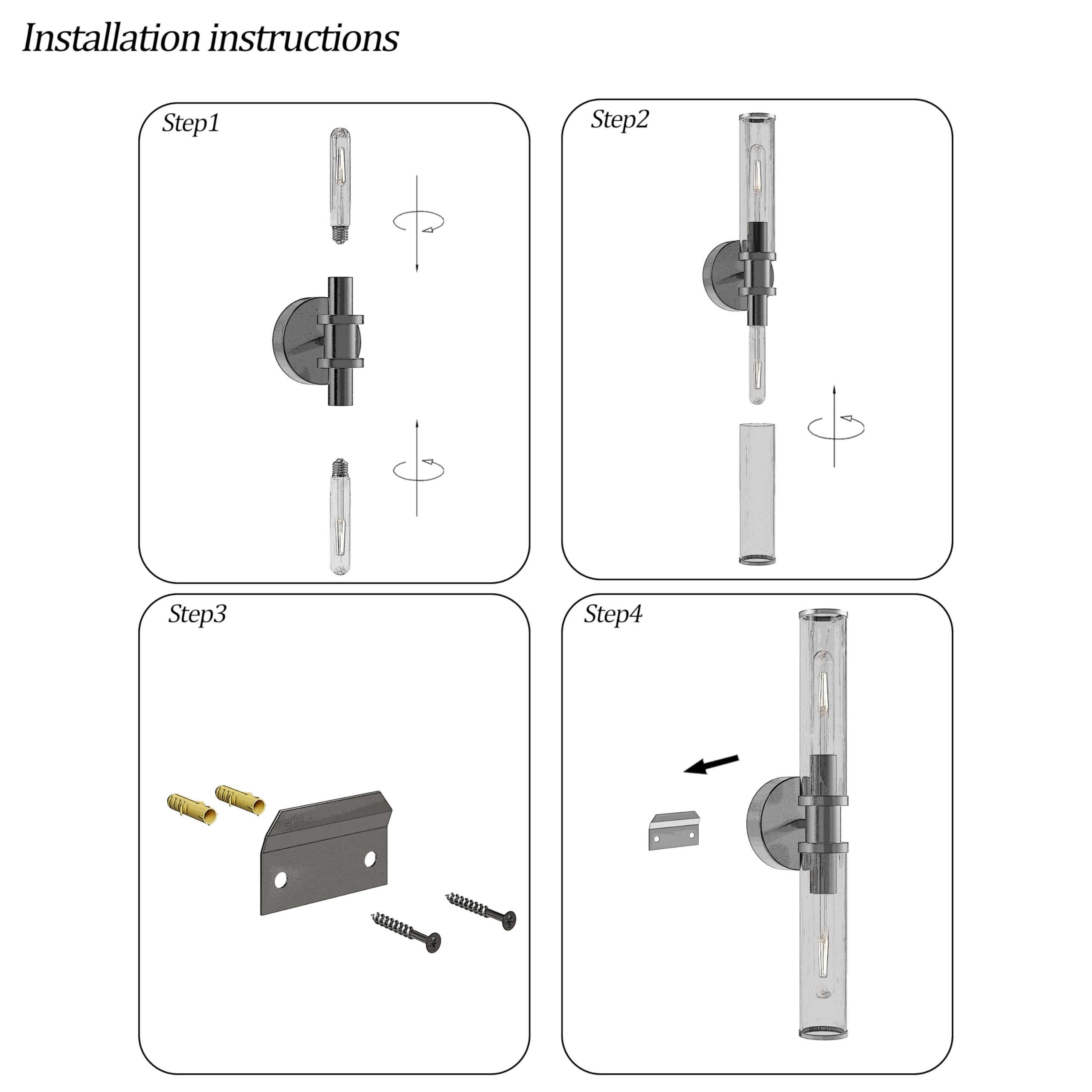 Battery Operated Wall Sconce Set with Remote Control - Dimmable Rechargeable LED Wall Lights