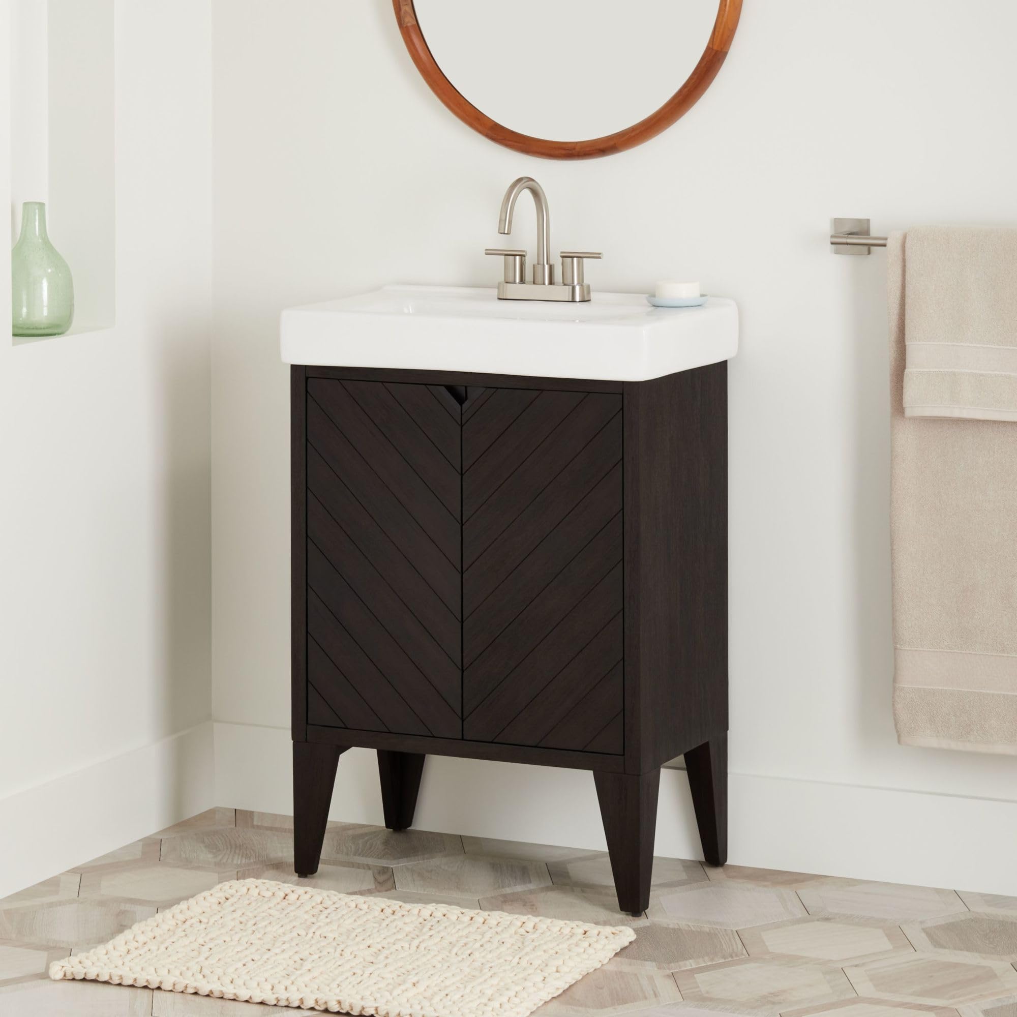 24" Fircrest Oak Vanity with Integrated Sink