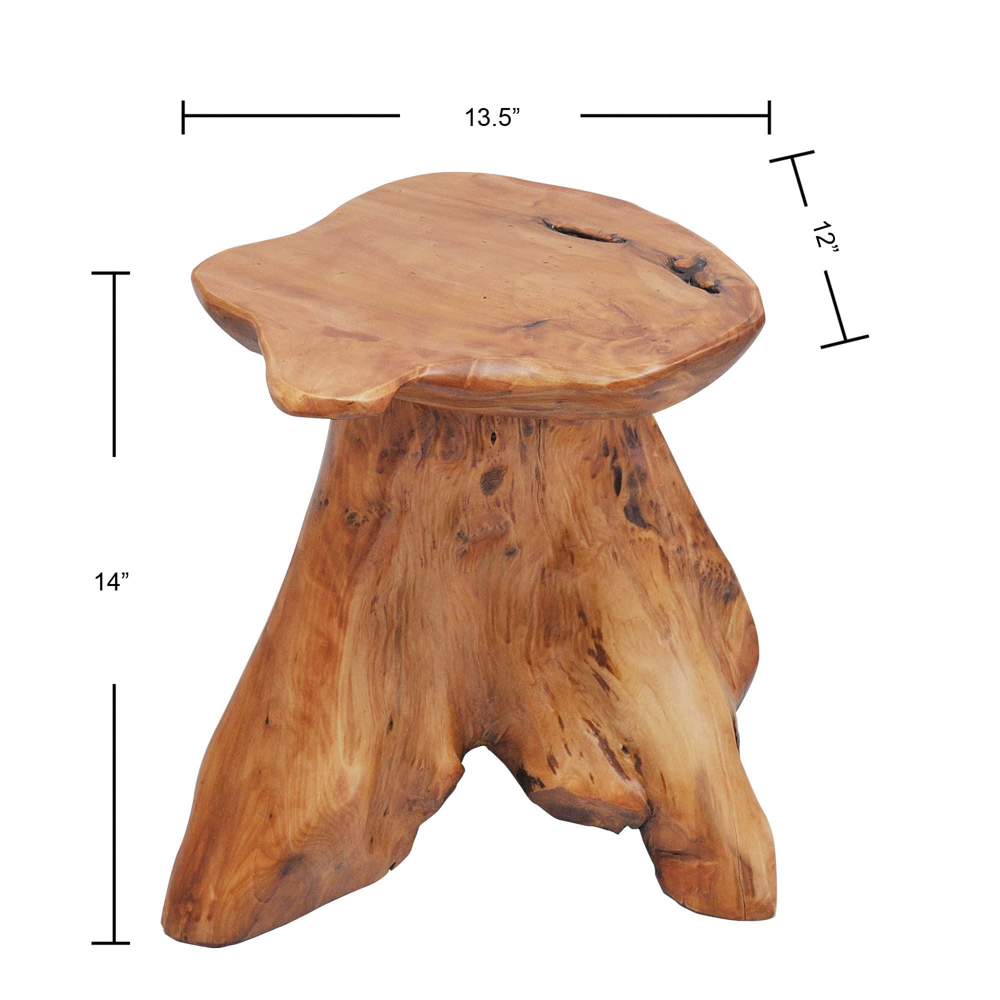 Cedar Wood Tree Stump Stool Live Edge Natural Side Table