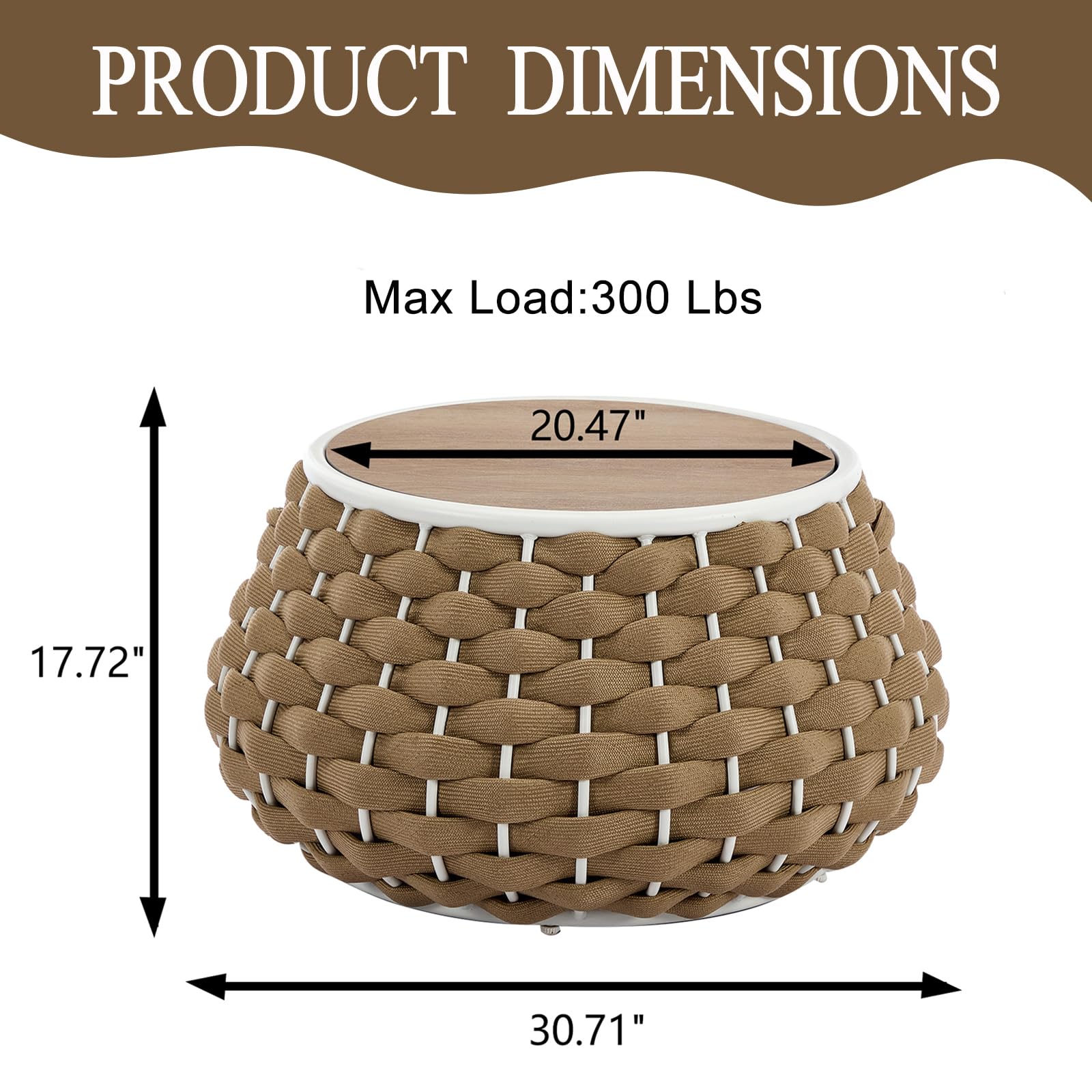 Outdoor Side Table with Removable Lid