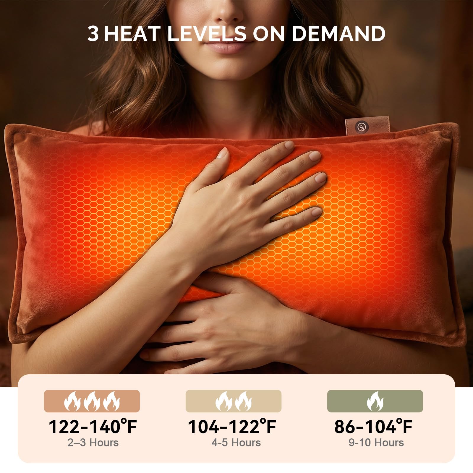 Heated Lumbar Support Pillow with 10,000mAh Battery