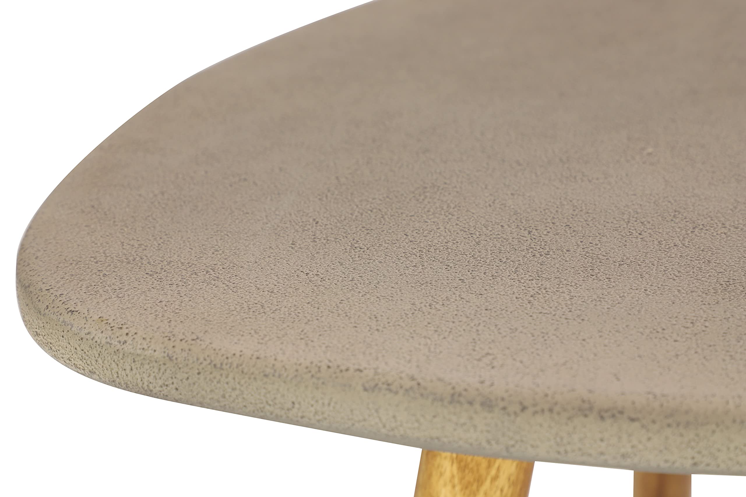 Outdoor Accent Table with Concrete Top and Tripod Legs