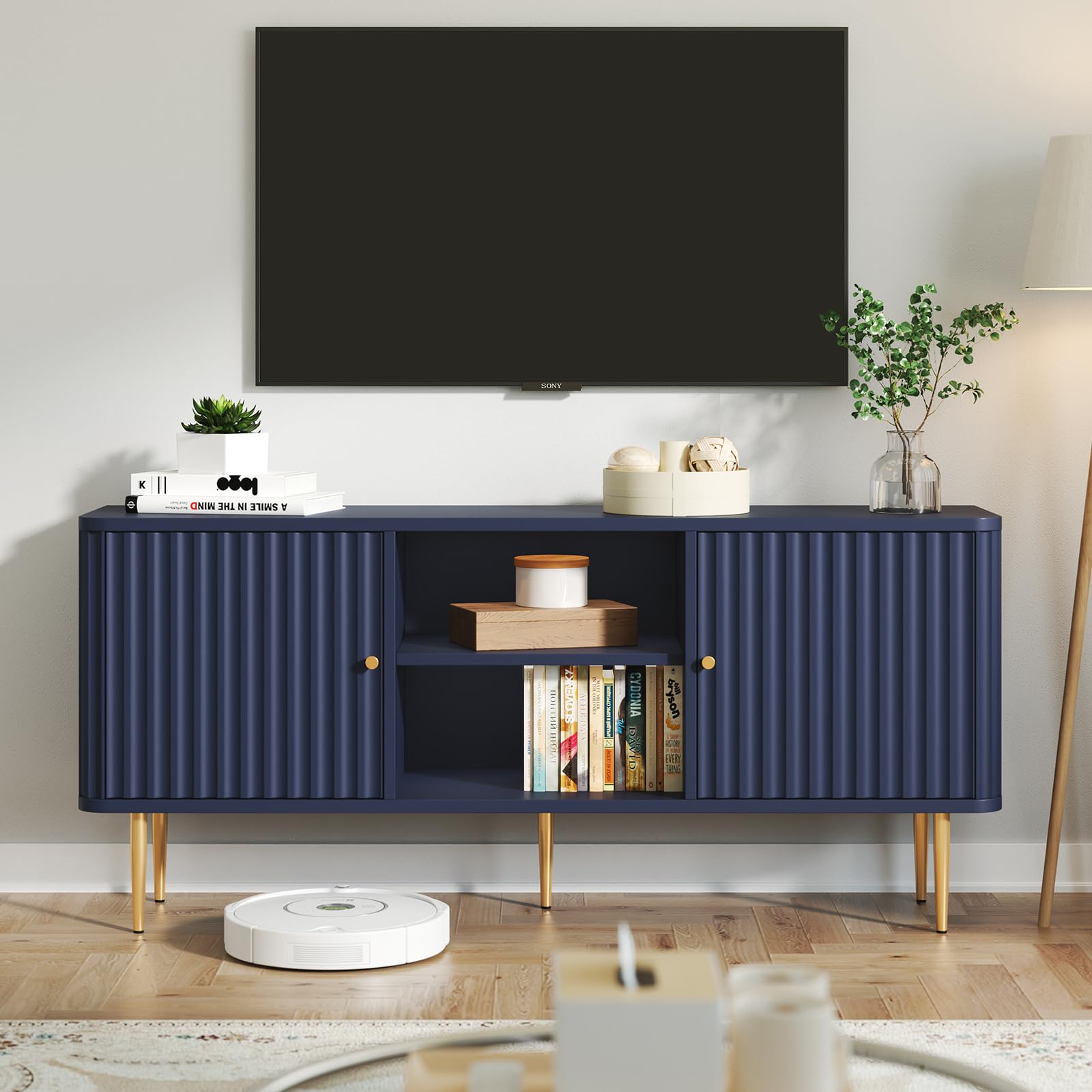 55" Fluted TV Stand with Storage