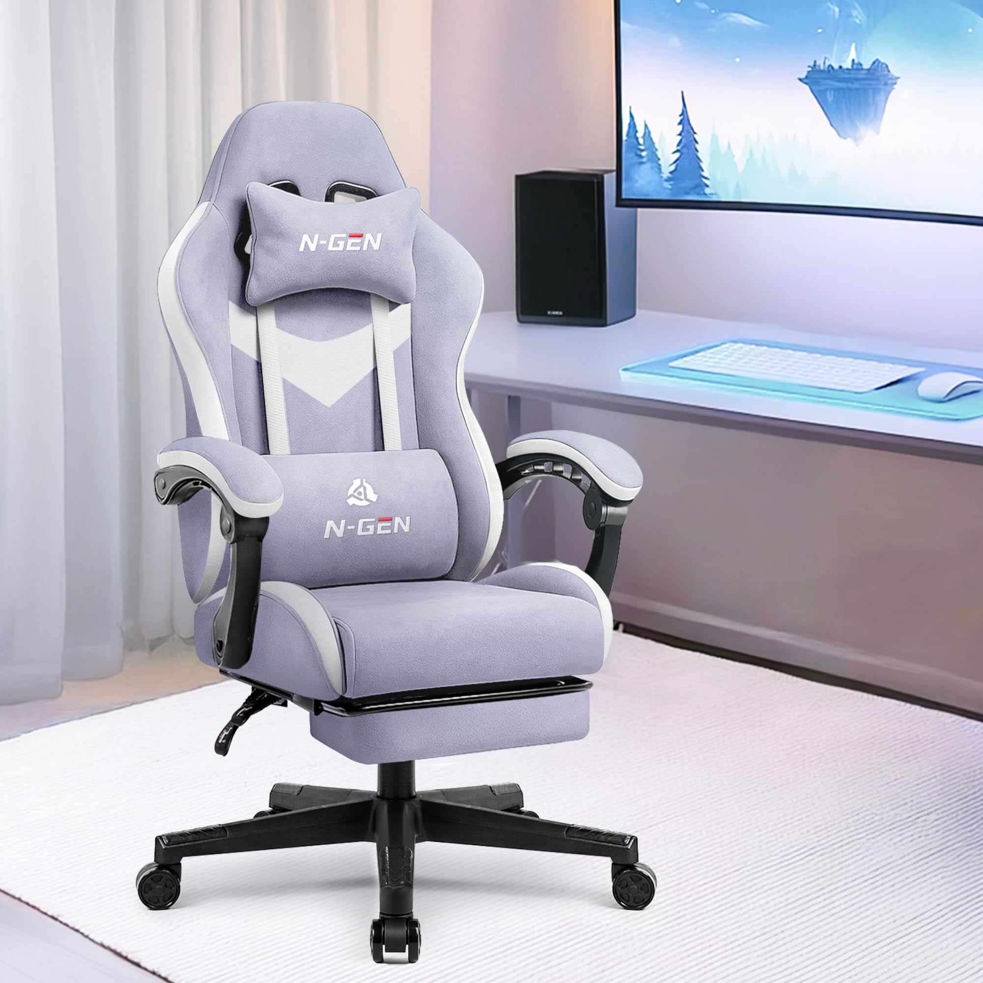 Ergonomic Gaming Chair with Lumbar Support and Adjustable Armrests