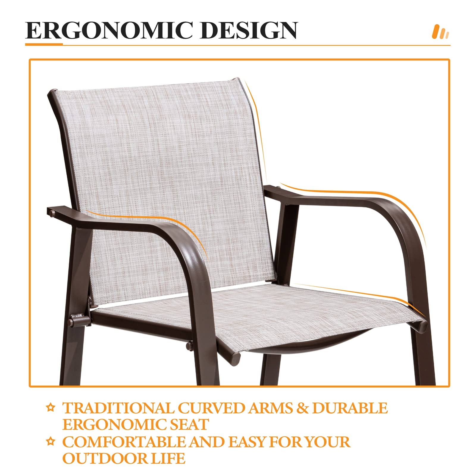 Outdoor Bar Stools Set of 2 with Armrests